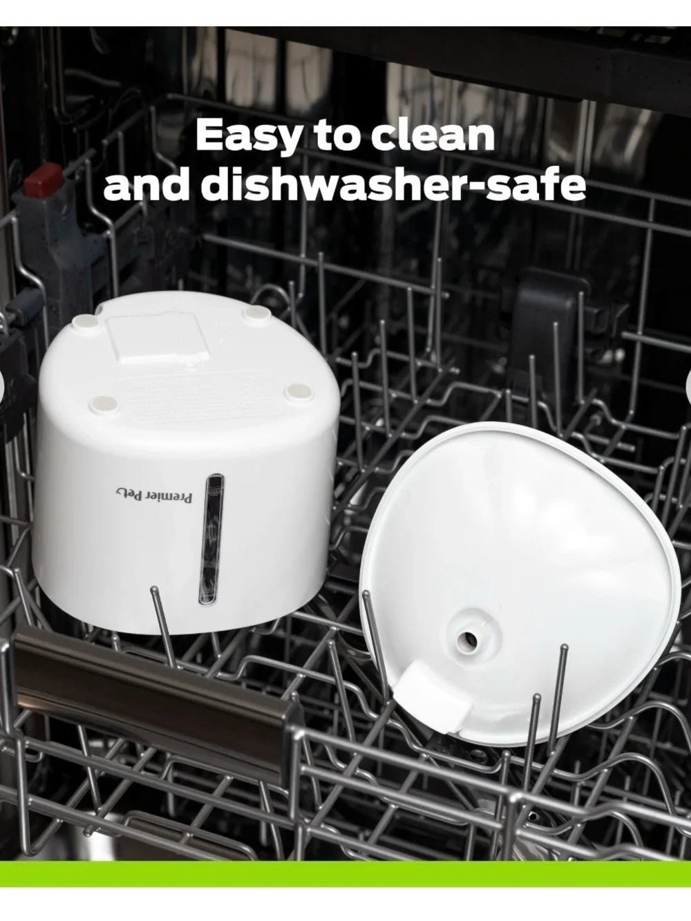 Premier White Cat Water Fountain with Visible Water Slot
